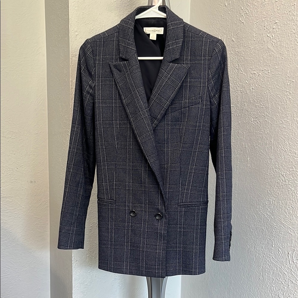 Treasure & Bond Charcoal Checkered Blazer